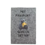 Setter cossais, setter gordon - protge passeport pour chien, protge document, cadeau voyage art - ...