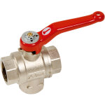 Sferaco - vanne  sphre laiton pn25 srie 3 voies - lumire en t - f 1 / 4' (8 / 13)