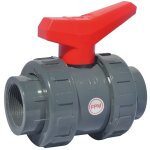 Sferaco - vanne � sph�re pvc pn16 raccord femelle 2' (50 / 60) � visser industrie - manette rouge