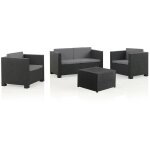 Shaf - jardin / terrasse ensemble de 2 fauteuils + 1 canap + 1 table. diva tropea grafit sp berner