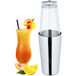 Shaker  cocktails boston, mlangeur 2 pices, 400 et 600 ml, inox et verre, pro, argent / transparent ...