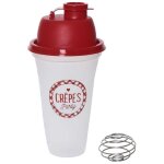Shaker gradu pour pte  crpes en plastique translucide et rouge
