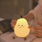 Shining house - 1pc lampe mignonne en forme de poire veilleuse led en silicone, mini lampe de table rechargeab ...