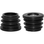 Shining house - 4pcs inserts pour rond tubes avec m8 fil, for 25mm rond tube, rond noir plastique bouchon ...