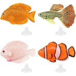 Shining house - faux poisson en sipcone 4 pcs artificiel poisson pour fish tank faux poissons tropicaux ...