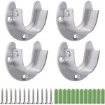 Shining house support de tringle � penderie en acier inoxydable, 4 pi�ces support de tringle � rideaux ...