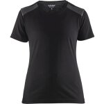 T - shirt de travail bicolore femme 3479 - noir / gris fonc l