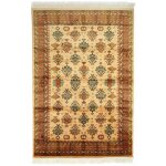 Thedecofactory - shirvan - tapis salon en viscove motifs orientaux marron clair 140x180