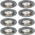 Etc - shop - lot de 8 lampes encastr�es spots alu salle � manger �clairage rotatif argent�