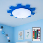 Etc - shop - applique murale chambre d'enfant lampe pour enfant plafonnier en verre bleu clair pour enfant, ...