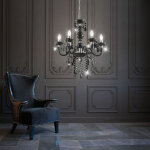 Etc - shop - lampe suspendue lustre plafonnier lustre noir dans un ensemble comprenant des ampoules led ...
