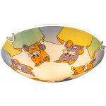 Etc - shop - plafonnier pour chambre d'enfant abat - jour en verre motifs chats dans un ensemble comprenant ...