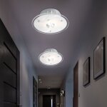 Plafonnier plafonnier cristal design m�tal clair, verre miroir, cristaux de verre, verre 1x g9, d 18 ...