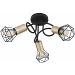 Etc - shop - plafonnier orientable cuisine rondel 3 flammes plafonnier abat - jour cage, rond laiton ...