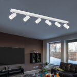 Etc - shop - plafonnier spot plafonnier 6 flammes spot blanc, spots mobiles, lampe de salon m�tal, 6x ...