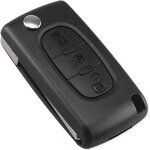Coque de cl� de voiture pliable � 3 boutons (phare) pour peugeot & citroen