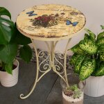 Etc - shop - table bistro dco ct jardin mobilier d'extrieur look shabby fleurs papillon