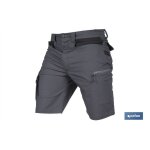 Short de travail frigg, 215 g / m�, 65 % polyester, taille 46, gris fonc� avec d�tails noirs