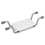 Sige en aluminium pour baignoire blanc - argent 74x23x h18 cm