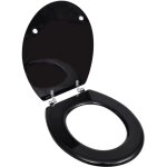 Si�ge de toilette abattant avec couvercle wc si�ge de toilette lunettes wc cuvette standard mdf noir