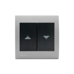 Interrupteur volet roulant anthracite delta iris + plaque basic silver siemens Interrupteur volet roulant anthracite delta iris + plaque basic silver siemens
