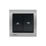 Interrupteur volet roulant anthracite delta iris + plaque mtal alu silver siemens