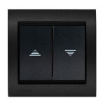 Interrupteur volet roulant anthracite delta iris + plaque mtal textur alu noir siemens