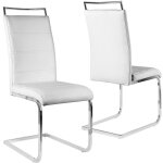Sifree®lot de 2 chaises mia blanches pour salle à manger Sifree®lot de 2 chaises mia blanches pour salle à manger