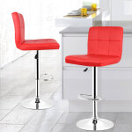 Sifree®2 tabourets de bar fautruil chaise en hauteur reglable 6 grilles en simili (rouge) 93 - 113cm Sifree®2 tabourets de bar fautruil chaise en hauteur reglable 6 grilles en simili (rouge) 93 - 113cm