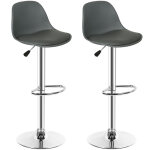 Sifree - lot de 2 tabourets de bar - simili gris - contemporain - l 38 x p 42, 5 cm Sifree - lot de 2 tabourets de bar - simili gris - contemporain - l 38 x p 42, 5 cm
