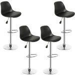 Sifree�lot de 4 tabourets de bar design noir