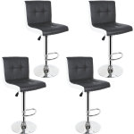 Sifree - lot de 4 tabourets de bar - simili noir et blanc - style contemporain - l 45 x p 49, 5 cm Sifree - lot de 4 tabourets de bar - simili noir et blanc - style contemporain - l 45 x p 49, 5 cm