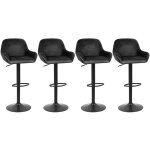 Lot de 4 tabouret de bar en velours hauteur d'assise rglable 60 - 82 cm pour bar salle  manger salon ...