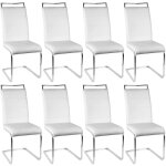 Sifree®lot de 8 chaises mia blanches pour salle à manger Sifree®lot de 8 chaises mia blanches pour salle à manger