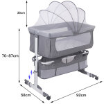 Sifree - berceau b�b� lit pliable berceau ( avec 1 moustiquaire et 1 �tag�re)gris
