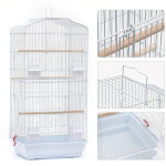 Cage pour oiseaux voli�re de perroquet canaries perruche canaris 463692cm, avec 4 mangeoires, 3 perchoirs ...