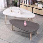Sifree®lot de 2 tables basses gigognes scandinave blanc laqué et gris mat - l 98 x l 61 et l 88 x l 48 ... Sifree®lot de 2 tables basses gigognes scandinave blanc laqué et gris mat - l 98 x l 61 et l 88 x l 48 ...