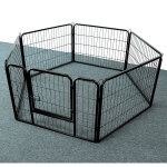 Parc enclos pour petits chiens chiots lapin exterieur interieur 80 x60cm 6 panneaux avec porte noir Parc enclos pour petits chiens chiots lapin exterieur interieur 80 x60cm 6 panneaux avec porte noir