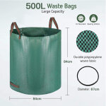 Sac de jardin , sac de dchets ordures vgtaux tissu renforc pliable hydrofuges sac , 500l - sifree ...