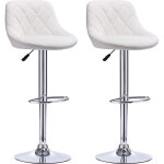 Tabouret de bar 2 , chaise de cuisine moderne, avec dossier repose - pieds sans accoudoir en similicuir ...