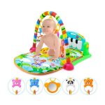 Sifree - tapis d'veil pour bb, tapis de jeux avec arches pour bb de 0  36 mois contient 5 jouets ...