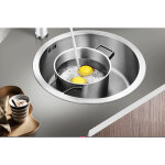 Sifree - vier de cuisine rond - vier inox de cuisine - en acier inoxydable avec gouttoir 414120cm