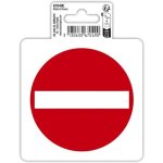 Signaltique adhsive - entre interdite - sens interdit - 10x10cm - blanc / rouge - pvc