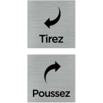 Signaletique. biz france - lot de 2 plaques de porte tirez / poussez avec fl�chage (q1071). - adh�sif ...