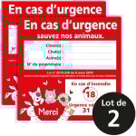 Signaletique. biz france - lot de 2 stickers c?ur animaux à sauver ? en cas d'urgence ? à compléter ? ... Signaletique. biz france - lot de 2 stickers c?ur animaux à sauver ? en cas d'urgence ? à compléter ? ...
