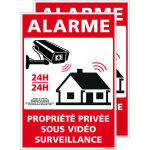 Signaletique. biz france - panneau alarme - propri�t� priv�e sous vid�o surveillance 24h / 24 avec loi. ...