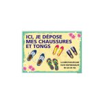 Panneau ici je depose mes chaussures et tongs (h0466) - plastique pvc 1, 5 mm - 300 x 210 mm