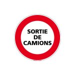 Signaletique. biz france - panneau interdiction de circuler - sortie de camions (l0084) - adhsif - diamtre ...