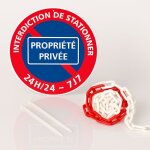 Signaletique. biz france - panneau interdiction de stationner propri�t� priv�e 24h / 24 disque rigide ...