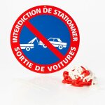 Signaletique. biz france - panneau interdiction de stationner sortie de voitures disque rigide pr�perc� ...